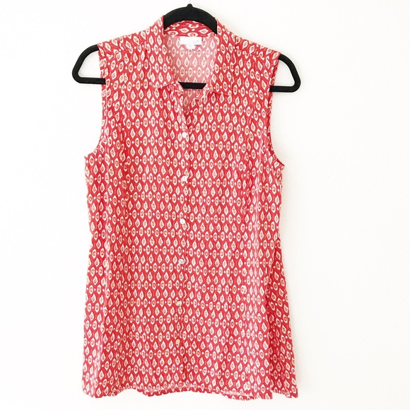 J. Jill Tops - J. Jill Sleeveless Orange Button Down Blouse Small